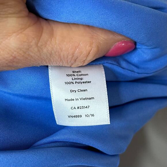 Talbots Blue Geometric Texture Skirt Size 2 Scalloped Hemline - Picture 6 of 9